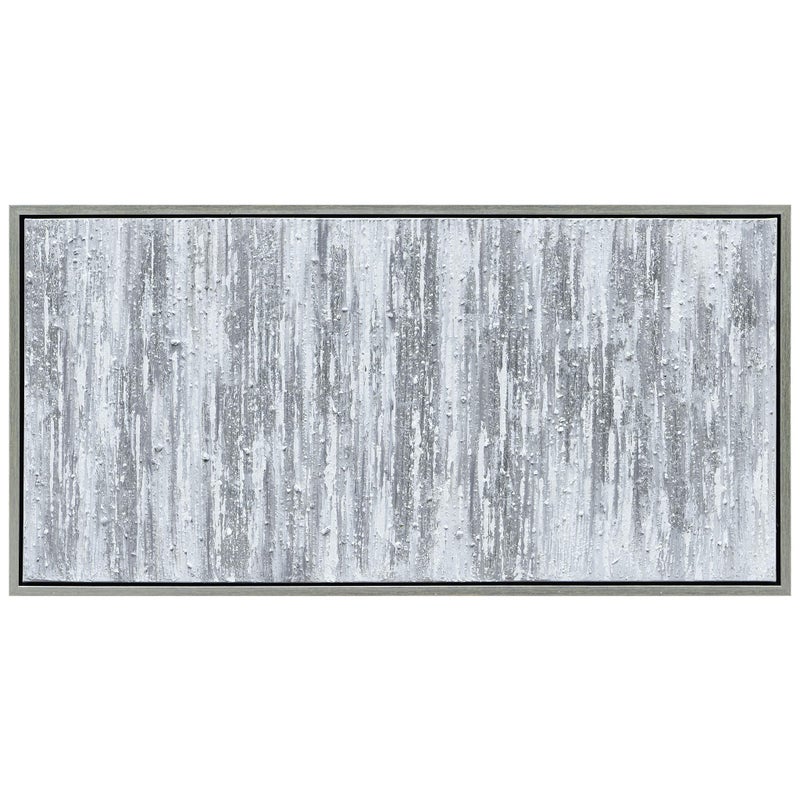 Empire Art Direct Empire Art Direct Abstract Wall Art Textured Hand Painted Canvas by Martin Edwards Champagne Frame 24 x 48 Silver Frequency 