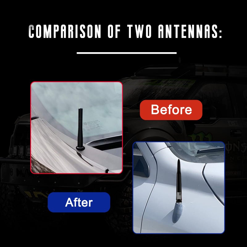 HVSTTPK Car Bullet Antenna with Valve Stem Caps for GM Silverado 1500 2500 3500 HD Avalanche Ford F Series F150 F250 GMC Sierra 1500 2500 3500 Denali Heavy Truck Accessories (Black)- 8inch- America Flag - Image 5