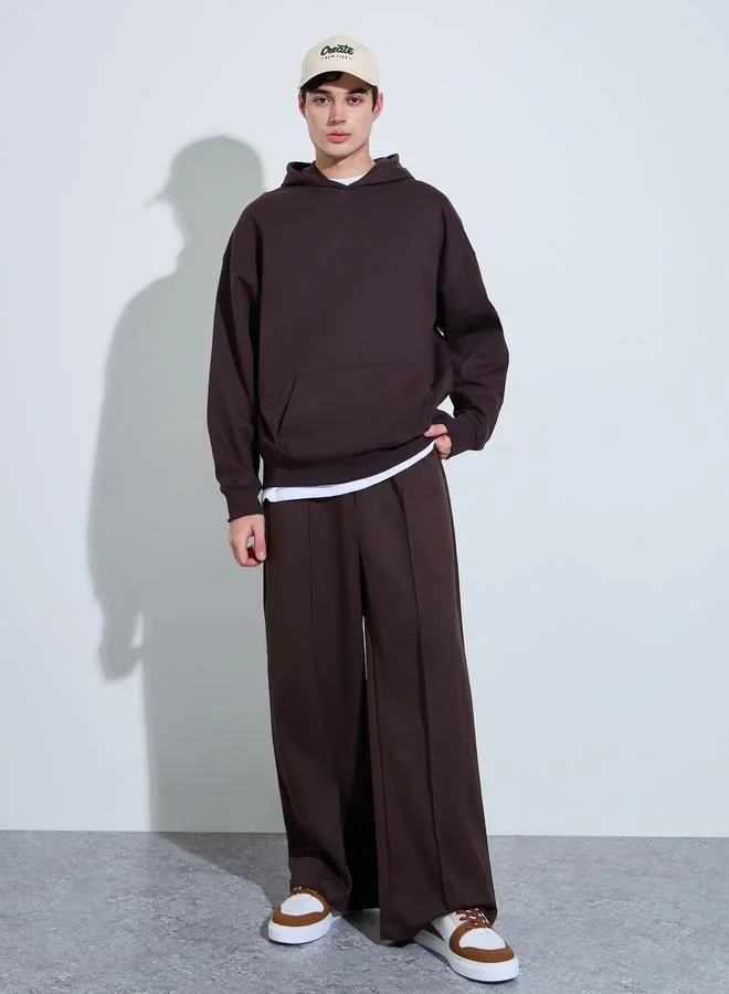 Styli Oversize Back Embroidered Heavy Fleece Hoodie