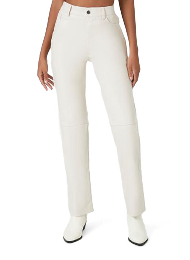 FOREVER 21 Faux Leather High-Rise Straight Pants - Image 3