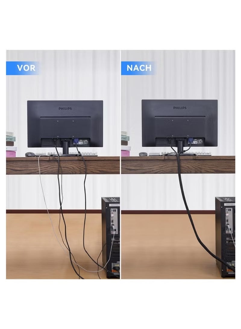 Adjustable Braided Cable Sleeve, Wire Management Sleeve Concealer for TV Table, Computer Cable Sleeve with Flame Retardant Cord Organizer and Protector, 3M/9.84ft, Black  - Image 5