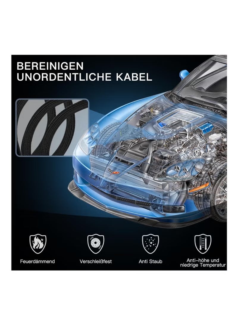 Betaoby Adjustable Braided Cable Sleeve, Wire Management Sleeve Concealer for TV Table, Computer Cable Sleeve with Flame Retardant Cord Organizer and Protector, 3M/9.84ft, Black - Image 3