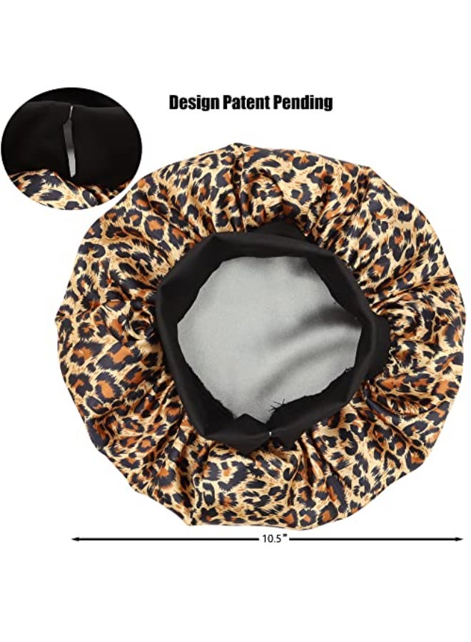 SENGTERM Kids Satin Bonnet Double Layer Wide Elastic Band Sleep Cap Hair Bonnet Silky Night Cap for Girls Toddler Child - Image 4