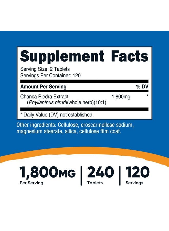 Nutricost مستخلص تشانكا بييدرا - كاسر الحصى - 240 قرص، 1800 ملغ لكل حصة، 120 حصة لكل زجاجة - Image 2