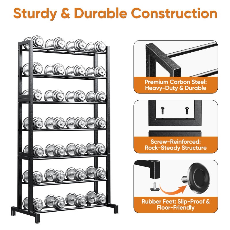 POKIPO 3D Printer Filament Storage Rack 7-Tier, Heavy Duty Large Capacity Filament Organizer Holds up to 63 Spools, Multi-Layer 3D Printing Rolls Shelf for Home, Office Workshop, School (Shelf Only) - Image 5