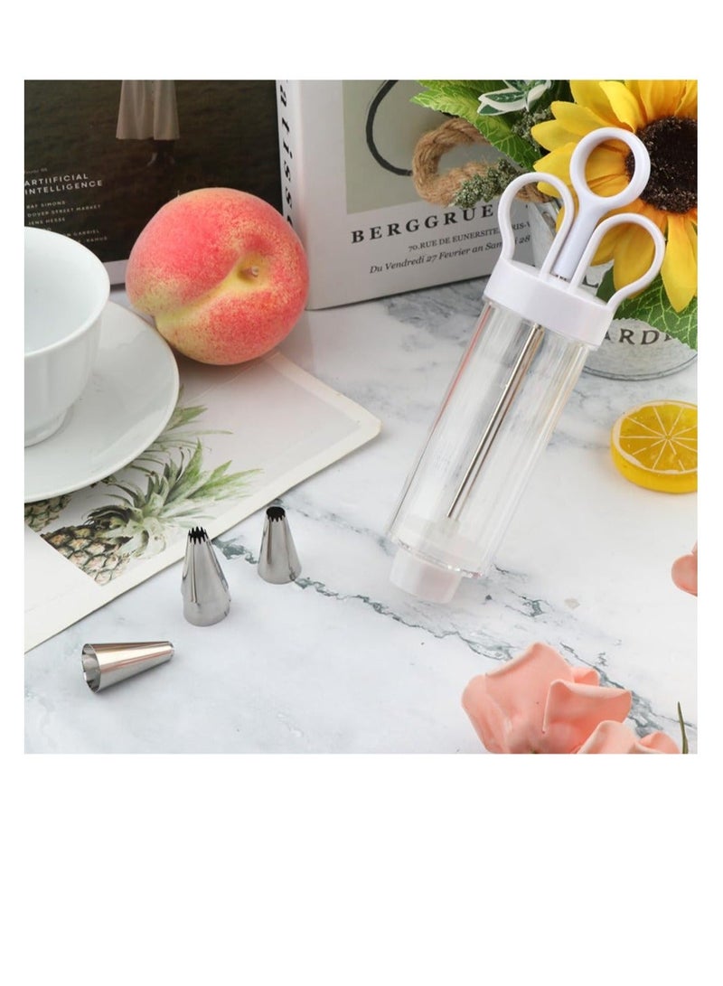 Dessert Decorating Syringe Set, Cake Decorating Supplies Kit, Cupcake Icing Piping Kit, with 6 Stainless Steel Piping Tips Cupcake Icing Piping Kit, for Cake Cookies Decoration  - Image 5
