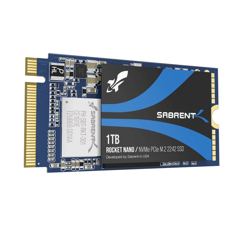 SABRENT 1TB Rocket NVMe PCIe M.2 2242 DRAM Less Low Power Internal High Performance SSD (SB-1342-1TB) - Image 1