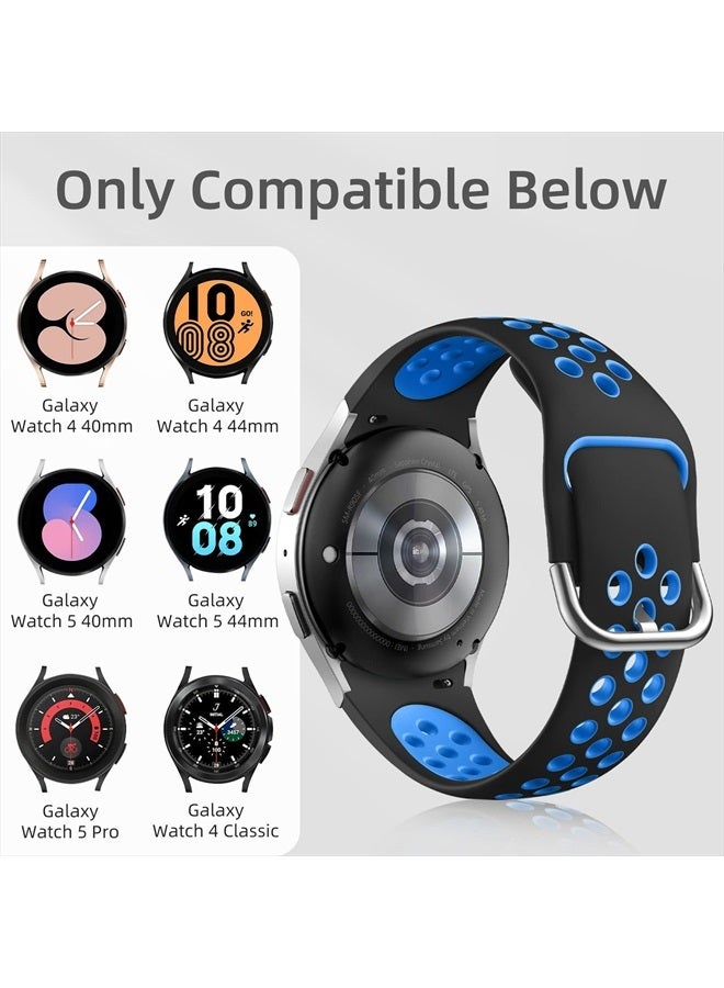 DAQIN 6 PACK No Gap Bands Only Compatible with Samsung Galaxy Watch 5 Band/Galaxy Watch 4 Band 40mm 44m/Galaxy Watch 5 Pro Band 45mm/Watch 4 Classic Band, 20mm Soft Silicone Sport Bands for Women & Men - Image 5