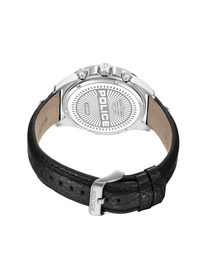 بوليس POLICE - Malawi Watch For Men Charcoal Black Leather Strap