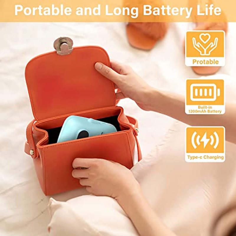 Portable Thermal Label Printer: 1200 Dpi High-Resolution Printing - Wireless Bluetooth Connection, Compact 3.14X1.75 Inch Blue Thermal Barcode Printer for Small Business, Office, Retail And Travel - Image 3