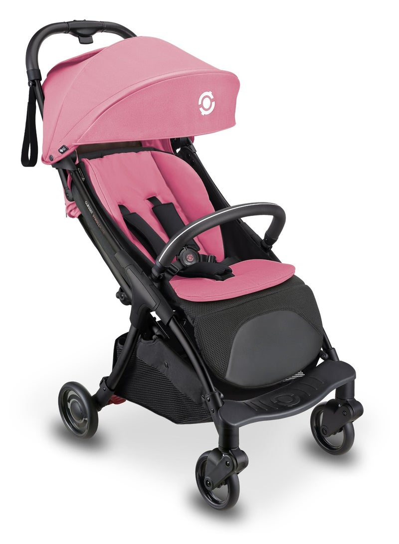 Globber Stroll Lite Lightweight Kids Stroller – Foldable Adjustable Ride On – Pastel Pink - Image 1
