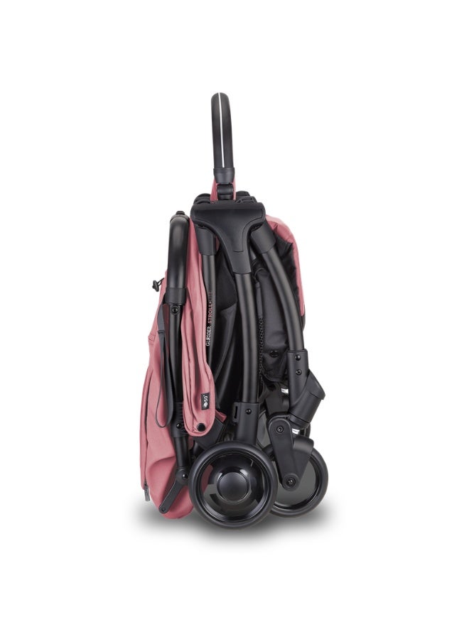Globber Stroll Lite Lightweight Kids Stroller – Foldable Adjustable Ride On – Pastel Pink - Image 3