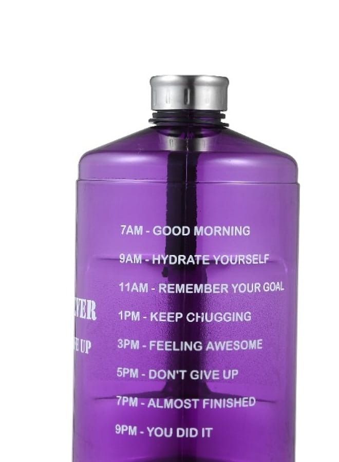 ALCOACH Water Bottle Purple 3.7L NEVER GIVE UP  - Image 2