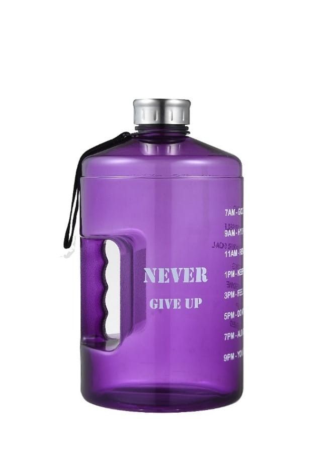 ALCOACH Water Bottle Purple 3.7L NEVER GIVE UP  - Image 1