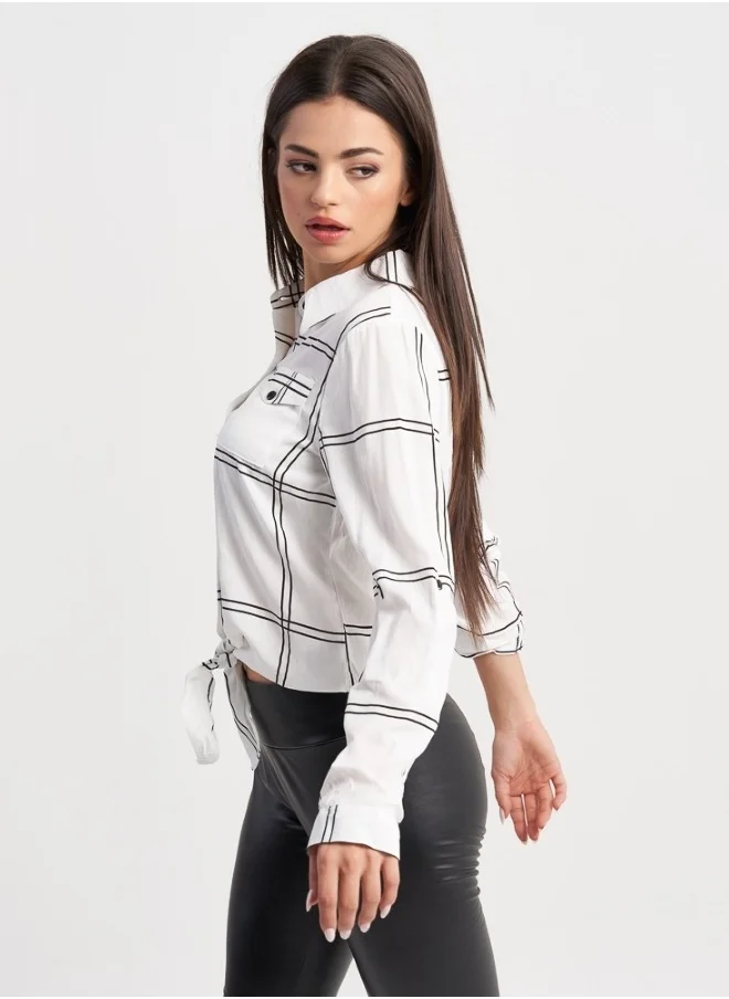 HaILYS Monochrome Plaid Shirt