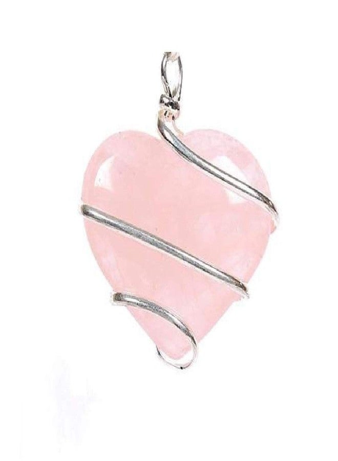ASTRODIDI Pink Stone Rose Quartz Crystal Heart Pendant - Image 2
