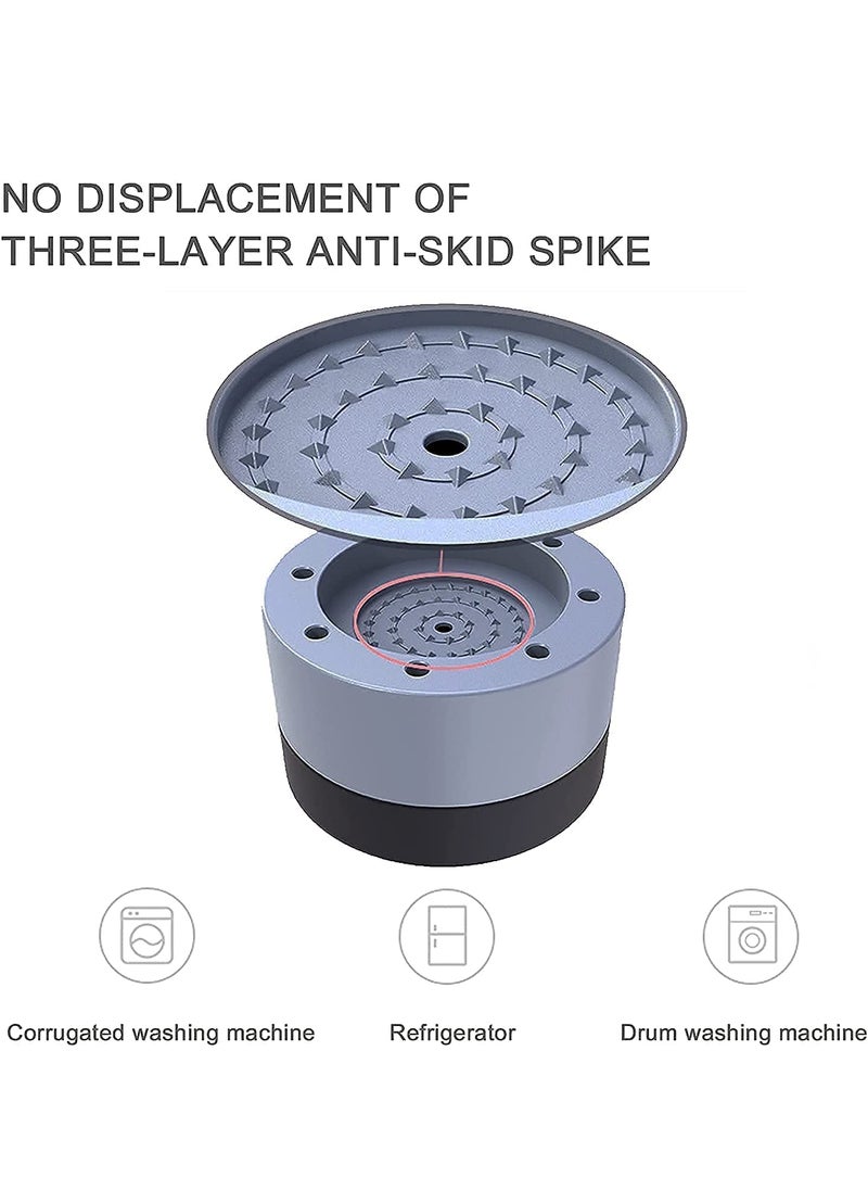 Kunji Stackable Round Anti Vibration Pads Washer Dryer Washing Machine Leveling Fridge Feet Anti Walk Pads Furniture Lifting Base Shock Absorber Grey  - Image 2
