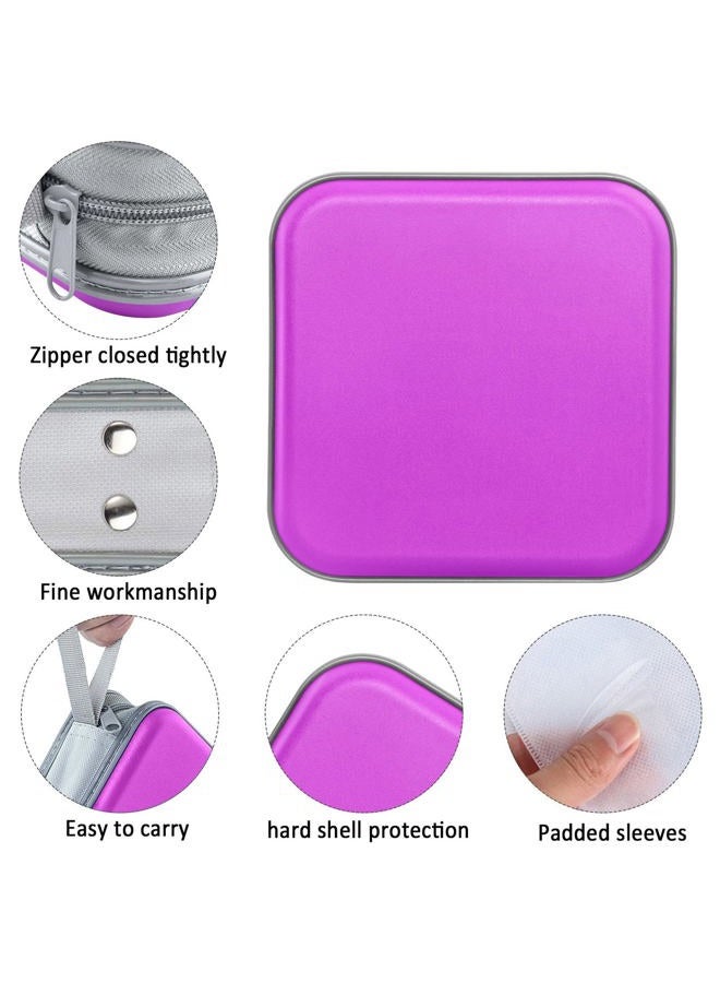 Siveit CD Case, 40 Capacity CD DVD Heavy Duty Wallet Storage Organizer Holder VCD Binder Bag Album Booklet (A-Purple) - Image 2
