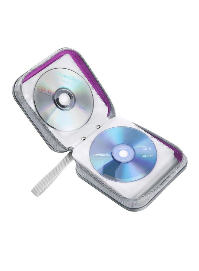 Siveit CD Case, 40 Capacity CD DVD Heavy Duty Wallet Storage Organizer Holder VCD Binder Bag Album Booklet (A-Purple) - Image 5