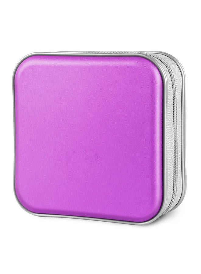 Siveit CD Case, 40 Capacity CD DVD Heavy Duty Wallet Storage Organizer Holder VCD Binder Bag Album Booklet (A-Purple) - Image 1