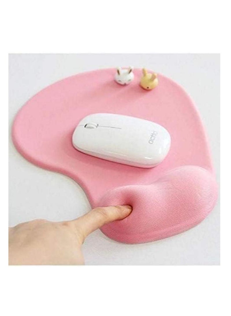 DUNISO Ergonomic Mouse Pad,Office Mouse Pad，with Gel Wrist Support,with Non slip Base，for Pain Relief, Computer, Laptop, Office ，Home，Pink(225*195*22mm)  - Image 1