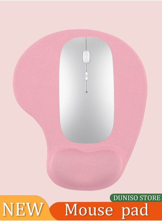 DUNISO Ergonomic Mouse Pad,Office Mouse Pad，with Gel Wrist Support,with Non slip Base，for Pain Relief, Computer, Laptop, Office ，Home，Pink(225*195*22mm)  - Image 3