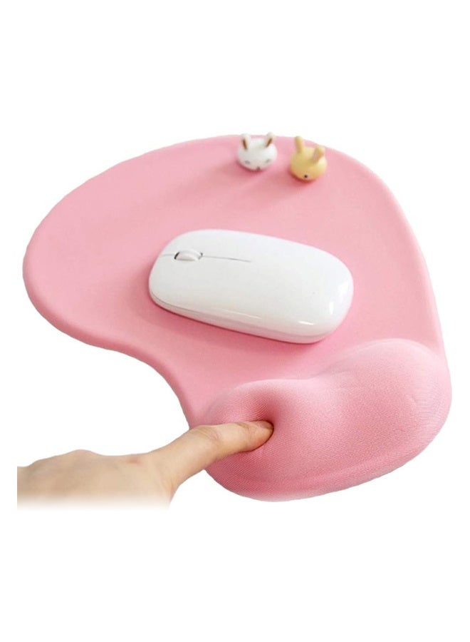 DUNISO Ergonomic Mouse Pad with Gel Wrist Support, Comfortable Computer Mousepad with Memory Foam Wrist Rest and Non-Slip Base,Relieve Wrist Pain Mouse Pad, for Computer, Laptop, Office & Home,225*195*22mm,Pink - Image 1