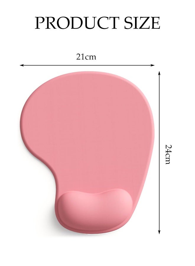 DUNISO Ergonomic Mouse Pad with Gel Wrist Support, Comfortable Computer Mousepad with Memory Foam Wrist Rest and Non-Slip Base,Relieve Wrist Pain Mouse Pad, for Computer, Laptop, Office & Home,225*195*22mm,Pink - Image 2