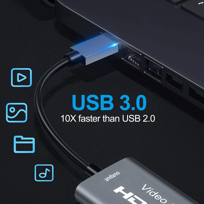 Microware بطاقة التقاط الفيديو HDMI USB (USB 3.0 HDMI التقاط فضي) - Image 3
