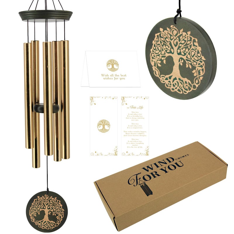 ASTARIN Wind Chimes for Outside 30 Inch Memorial Windchimes for Loss of Loved One Engrave Tree of Life Sympathy Wind Chimes Gifts Garden Home Yard Hanging Decor