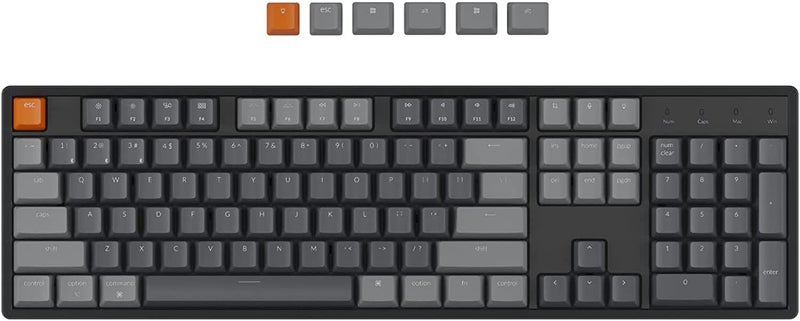 Keychron K10 RGB Full Size Layout Hot-Swappable Mechanical Keyboard for Mac Windows, Multitasking 104-Key Bluetooth Wireless/USB Wired Gaming Keyboard with K Pro Red Switch Aluminum Frame - Image 1