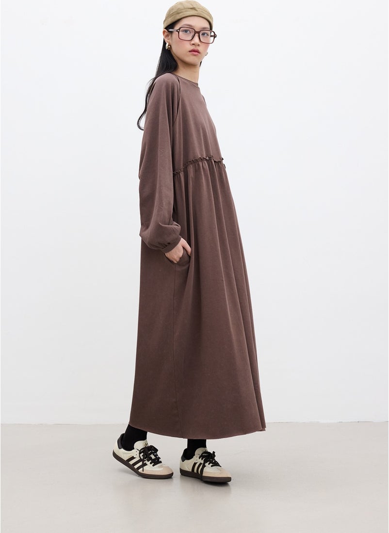 Oversized Gathered Dress Brown - pzsku/Z8DA644BCF01CFD3FA4FFZ/45/_/1741272247/7f2ce61d-1fcb-4fb4-9798-821a43394b11