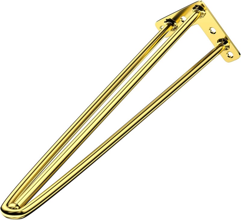 HIRVALL Heavy Duty Metal Hairpin Leg for SofaCabinet Desk Powdered Cotad Gold Metal Leg3 Road28inch - Image 4