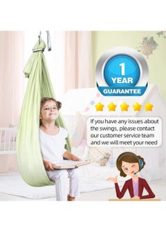 Kids Indoor Sensory Swing (Hardware Included), Provides Calmness and Relaxation for Children with Special Needs, Sensory Swing Indoor Kids Adjustable Hammock Great for ADHD, Autism, Indoor Therapeutic Swing - Light Green - pzsku/Z8DA64DE34A0E1022D470Z/45/_/1734074038/ed257656-7269-4f0e-bf42-3fcd8d737e64