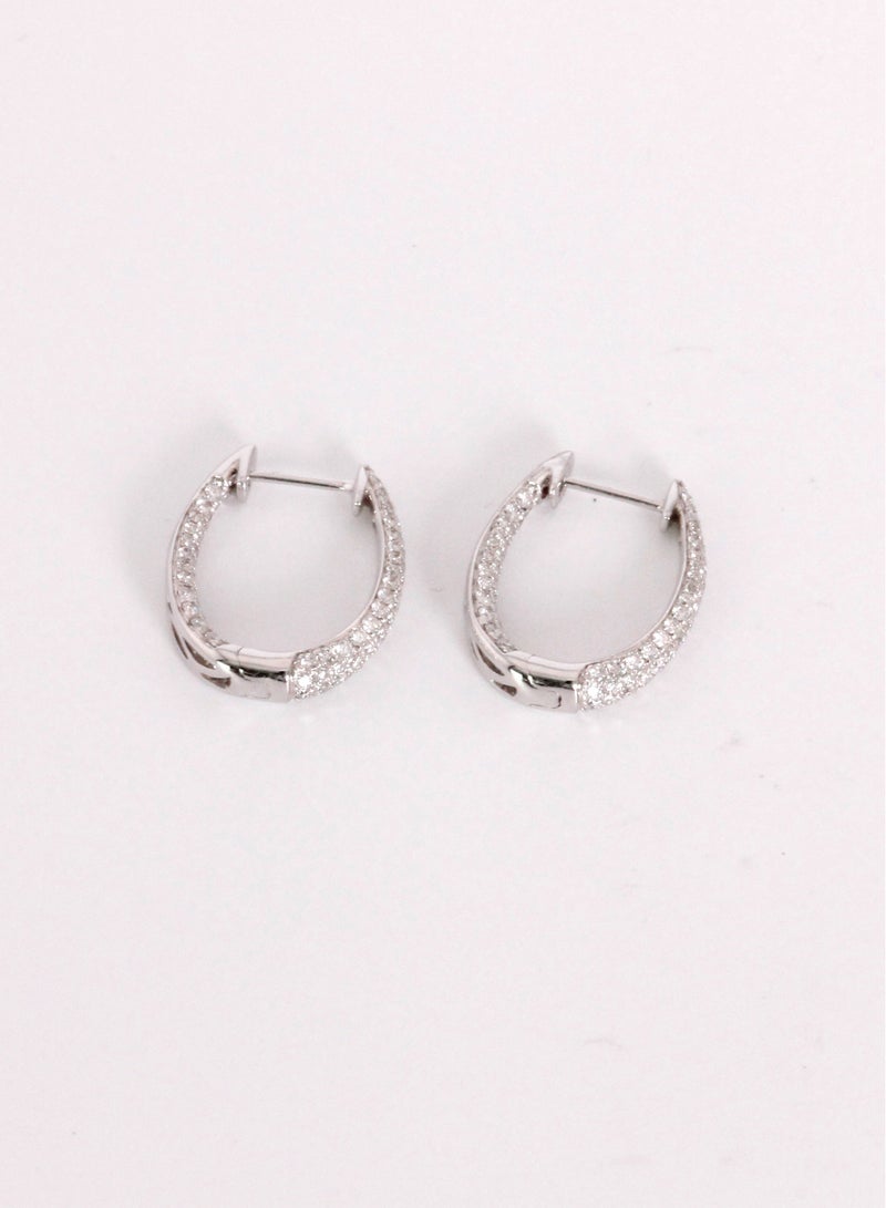MIKURA Earrings, G/H Color, SI Clarity, 18KW, 168D  - Image 1