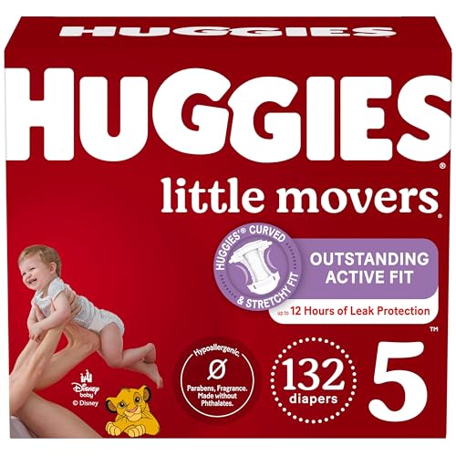 Huggies Size 5 Diapers, Little Movers Baby Diapers, Size 5 (27+ lbs), 132 Count (2 Packs of 66), Packaging May Vary - Image 1