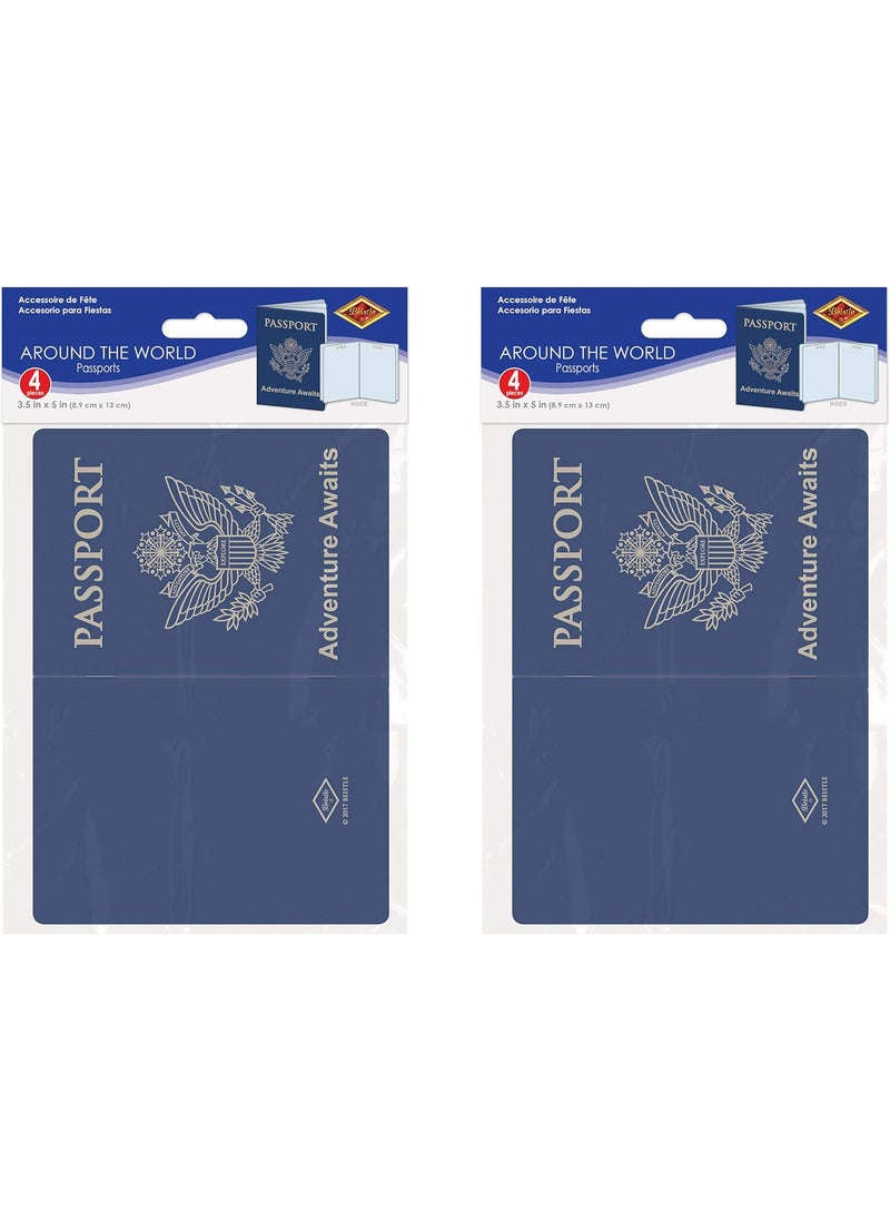 Beistle Beistle Set of 8 Around The World Passports Global Adventure Travel Party Favors Made In USA Since 1900  - Image 2