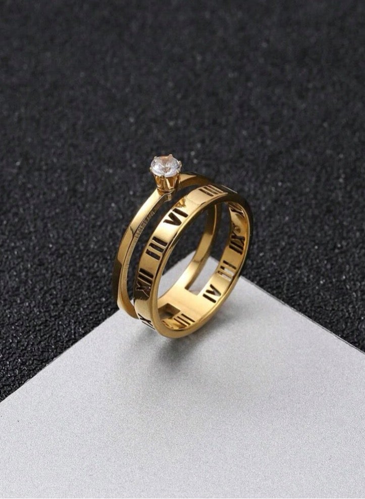 Casual collection Elegant Stainless Steel Gold Plated Ring For Women Size 7 - Image 2