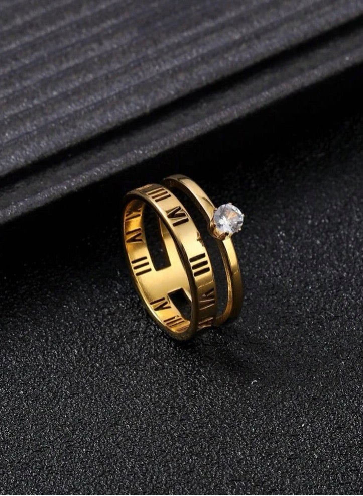 Casual collection Elegant Stainless Steel Gold Plated Ring For Women Size 7 - Image 5