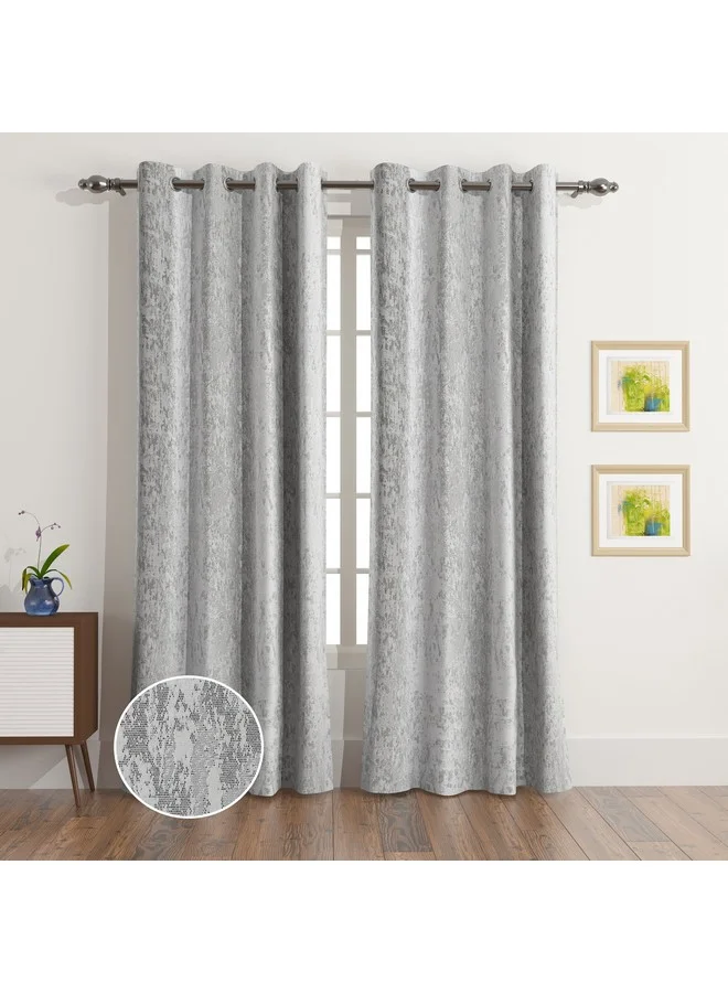 Home Box Travor Ocena 2-Piece Jacquard Extra Long Curtain Set 140 x 300 cm