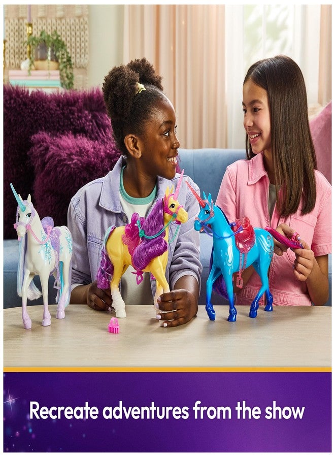Unicorn Academy أكاديمية يونيكورن، قوة الصداقة سيندر، فكرة هدايا عيد الفصح، دمى وألعاب يونيكورن للبنات، تتضمن سرجًا ولجامًا شفافين، 11 بوصة - Image 5
