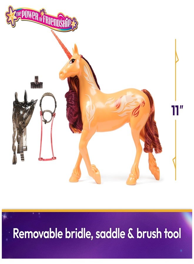 Unicorn Academy أكاديمية يونيكورن، قوة الصداقة سيندر، فكرة هدايا عيد الفصح، دمى وألعاب يونيكورن للبنات، تتضمن سرجًا ولجامًا شفافين، 11 بوصة - Image 2