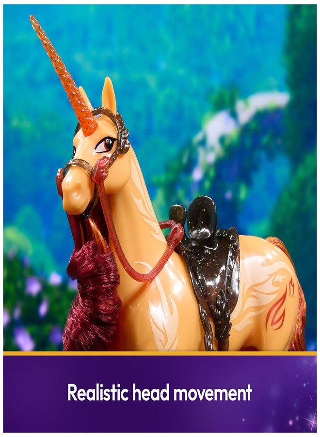 Unicorn Academy أكاديمية يونيكورن، قوة الصداقة سيندر، فكرة هدايا عيد الفصح، دمى وألعاب يونيكورن للبنات، تتضمن سرجًا ولجامًا شفافين، 11 بوصة - Image 4
