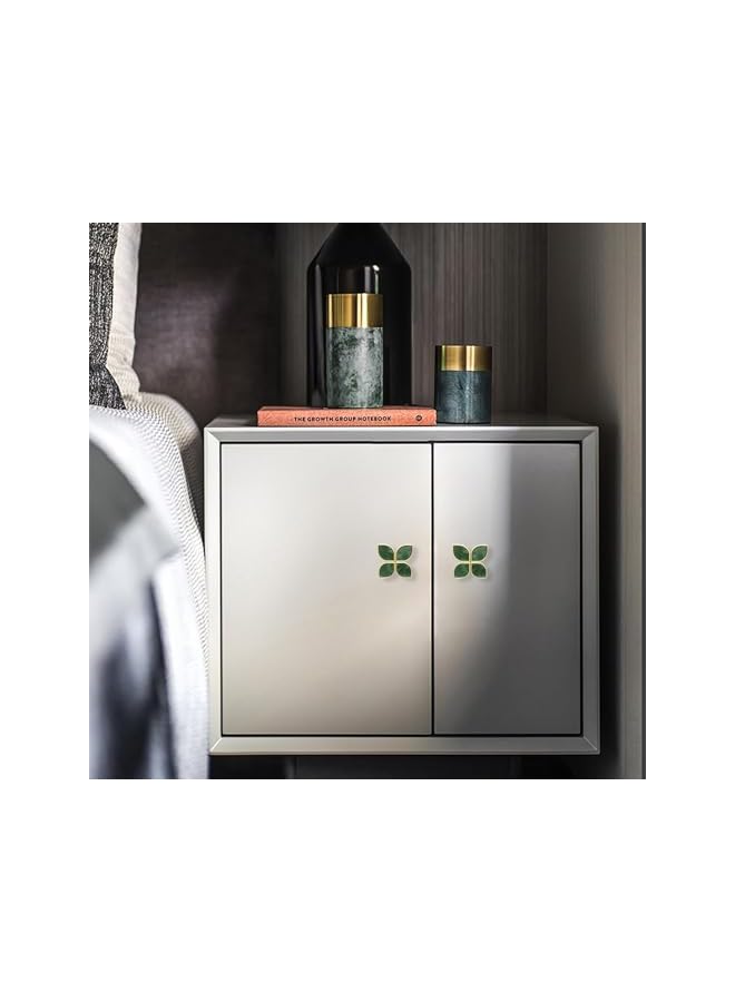 The Bros Knobs Four-Leaf Clover Brass Pulls Handles, Gold Knobs Dresser Knobs Clover Cabinet Handles with Screws for Dresser Drawers Kitchen Cabinet (Green, 6 pcs) - Image 5