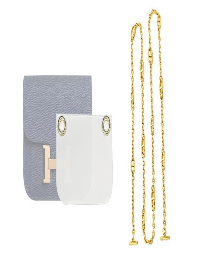 YESIKIMI Constance Slim Wallet Insert With Chain Constance Conversion Kit Constance Slim Wallet Insert Wallet on Chain Gift For Her (silver) - Image 1