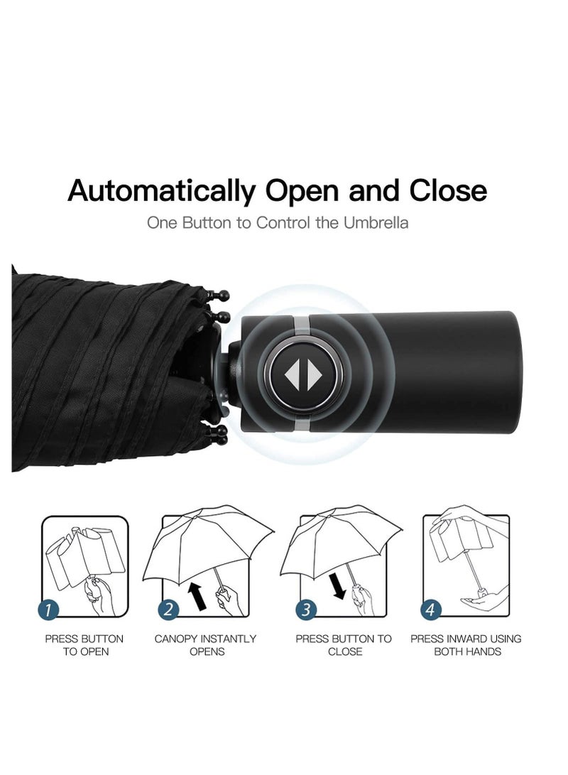 Barakah مظلة - مظلة للرجال، مظلات للأمطار بحجم كبير للرجال، مظلة مقاومة للرياح كبيرة للرجال، النساء، الأطفال، الفتيات، الأولاد، مع فتح وإغلاق تلقائي - Image 2