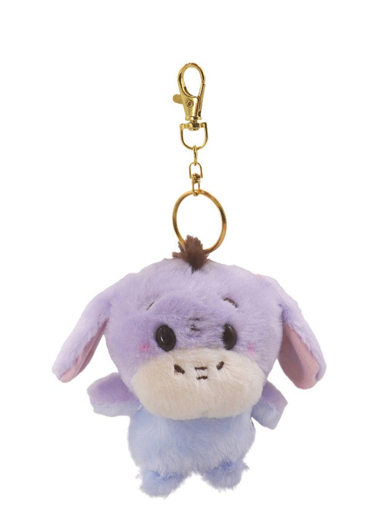 (Donkey)12cm Cute Q Version Bean Eye Cartoon Plush Doll Backpack Pendant Keychain  - Image 1