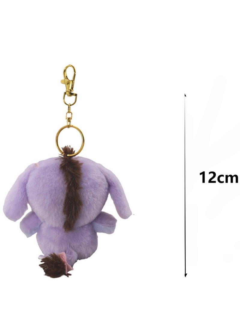(Donkey)12cm Cute Q Version Bean Eye Cartoon Plush Doll Backpack Pendant Keychain  - Image 2
