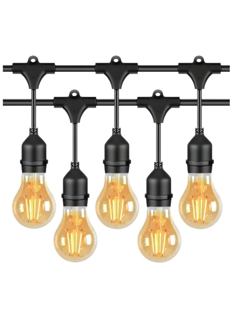 راكسوم سلسلة مصابيح خارجية بطول 33 قدمًا، وأضواء زخرفية بمقابس تعليق بطول 10 أمتار و20 للحديقة الخارجية - Image 1