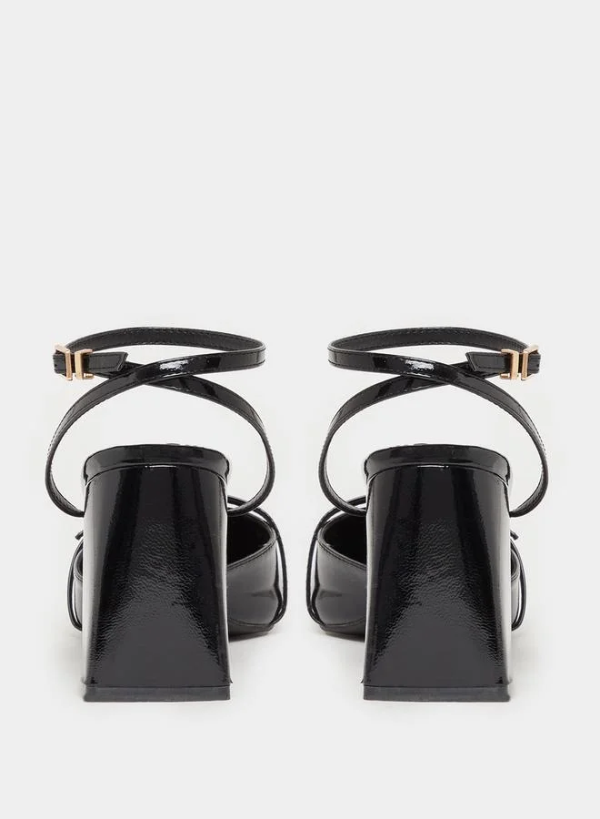 RAID Buckle Ankle Strap Block Heel Pumps by Styli